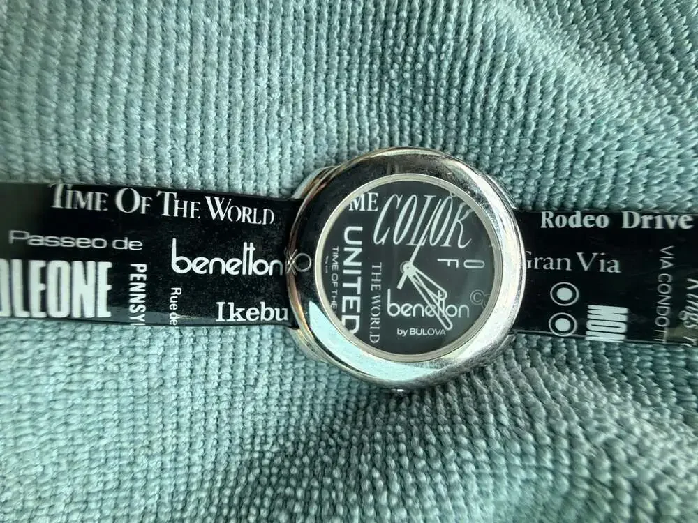 Vintage United Colors of Benetton by Bulova 'Time of the World' Graphic Watch